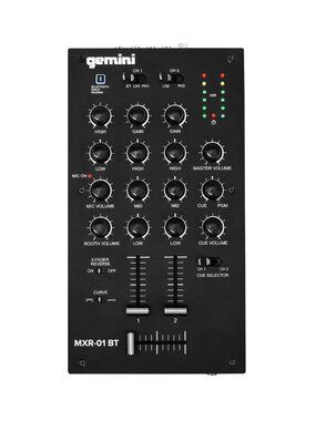 Gemini Sound MXR-01BT 2-channel DJ mixer with Bluetooth